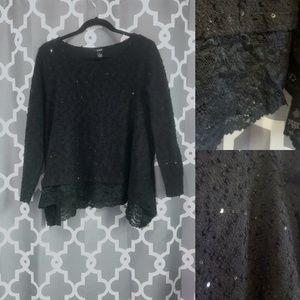 Alfani Size large black sweater with sequins